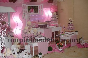 festa marrom e rosa provencal infantil