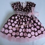 Vestido Infantil Marrom e Rosa tradicional