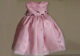 vestido infantil marrom e rosa de gala
