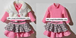 moda infantil inverno conjuntinho rosa