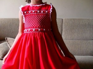 vestido de bebe vermelho belissimo