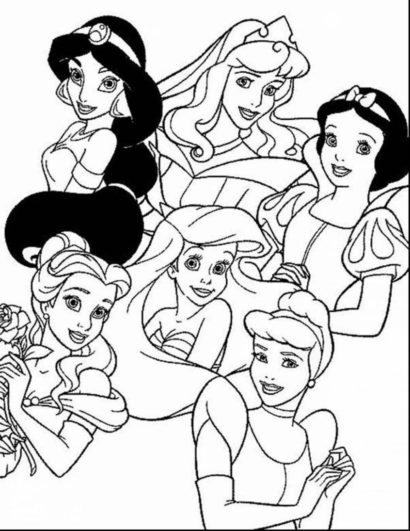 As princesas amigas para colorir