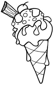 Desenho de sorvete para colorir