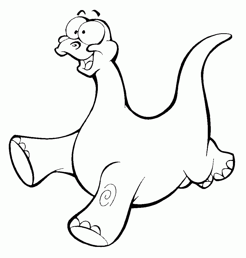 Dinossauro engraçado para colorir