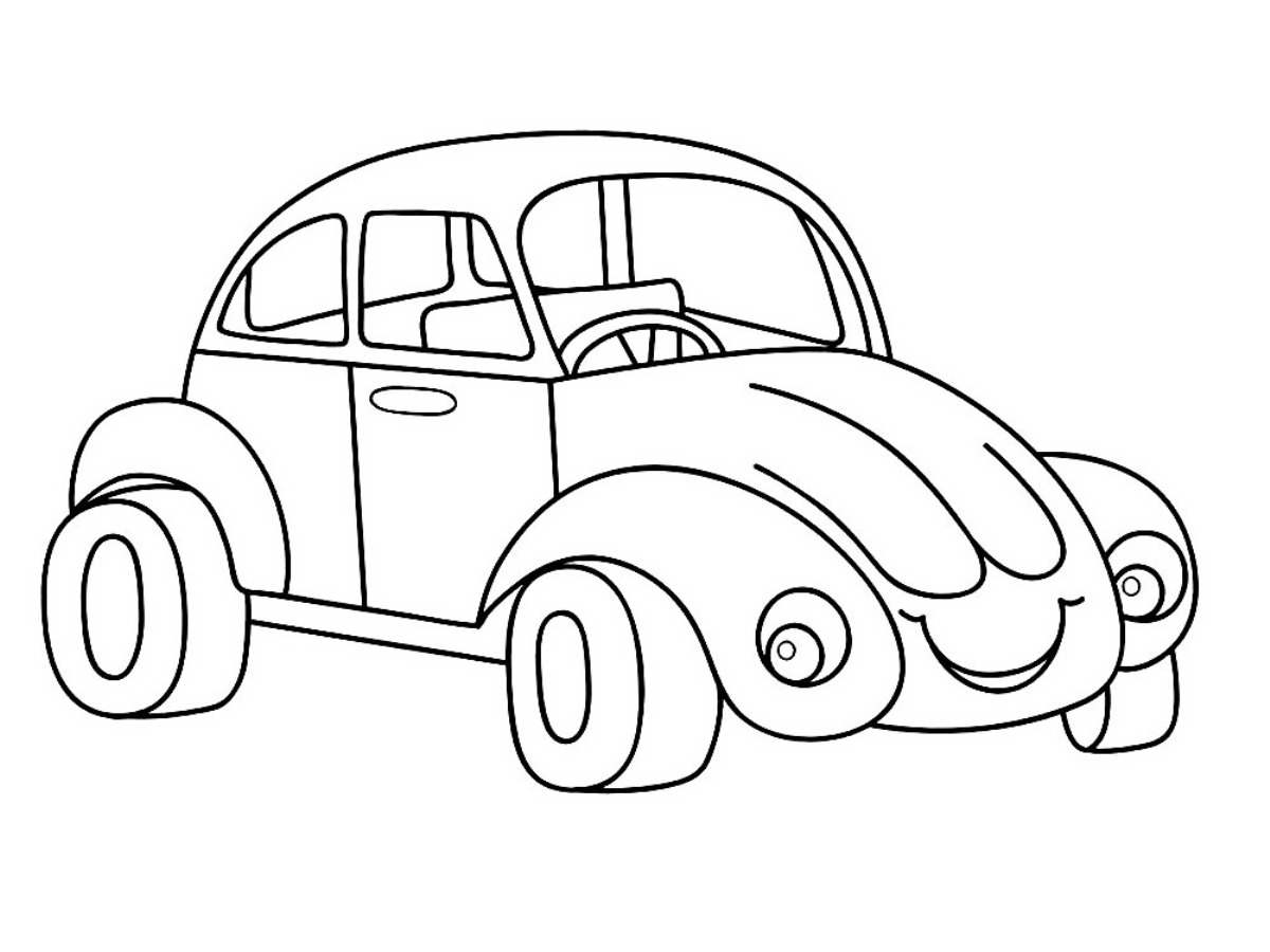 Fusca para colorir e pintar