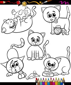 Desenhos fofos de gatos