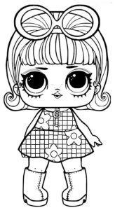 LOL de vestido xadrez para colorir