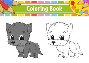 Lobo-para-colorir-fofinho