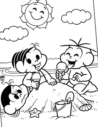 Mônica e seus amigos na praia