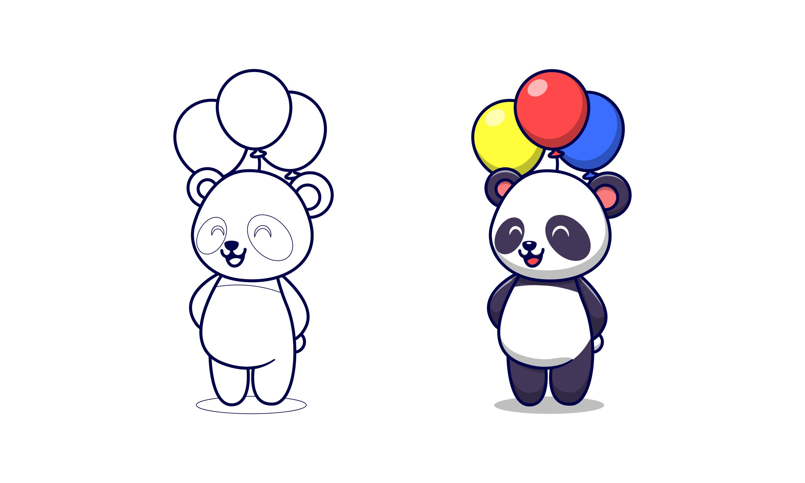 Panda com balões