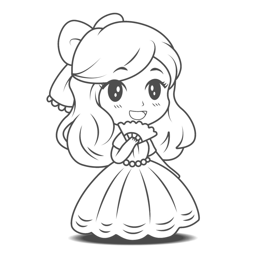Pequena Princesa para imprimir e colorir