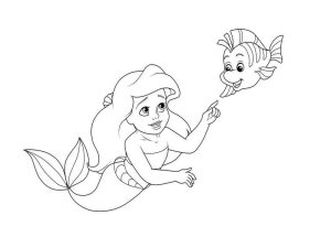 Pequena sereia e o peixinho