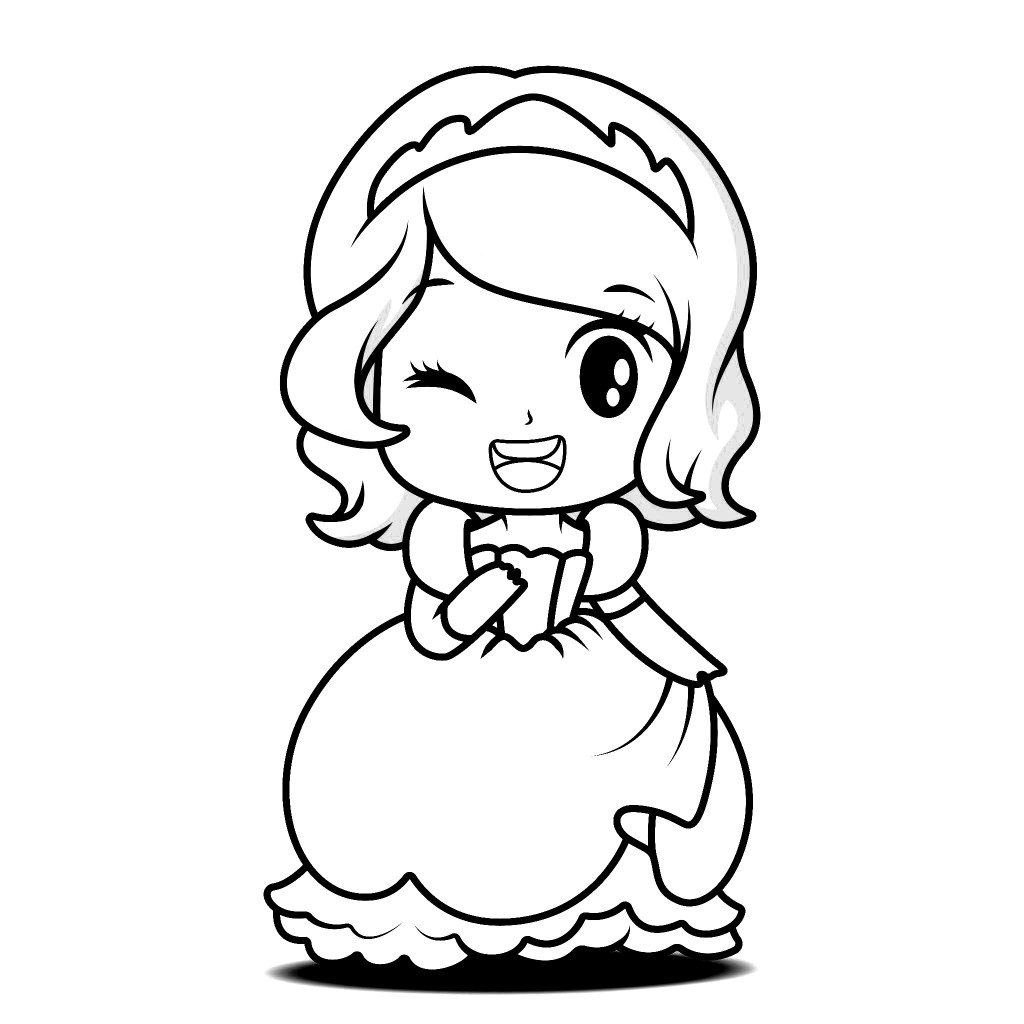 Pequenina princesa para pintar