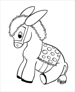 Pequeno burrinho para colorir