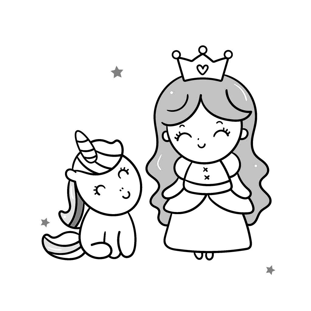 Princesa baby e unicórnio