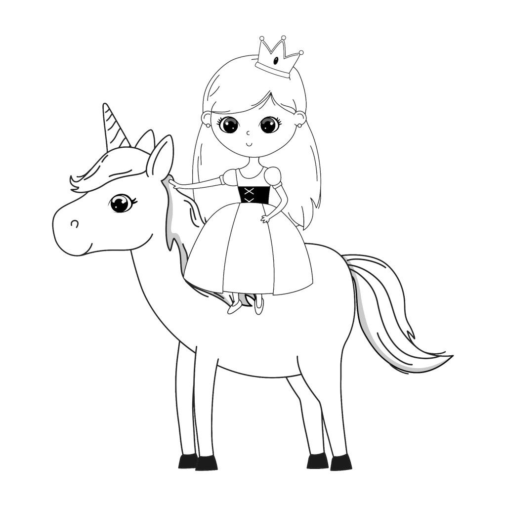 Princesinha e unicórnio