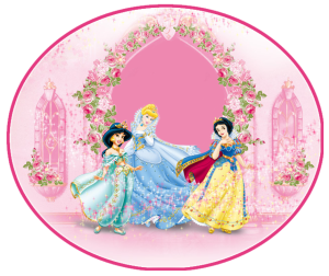 Topo de bolo rosa princesas