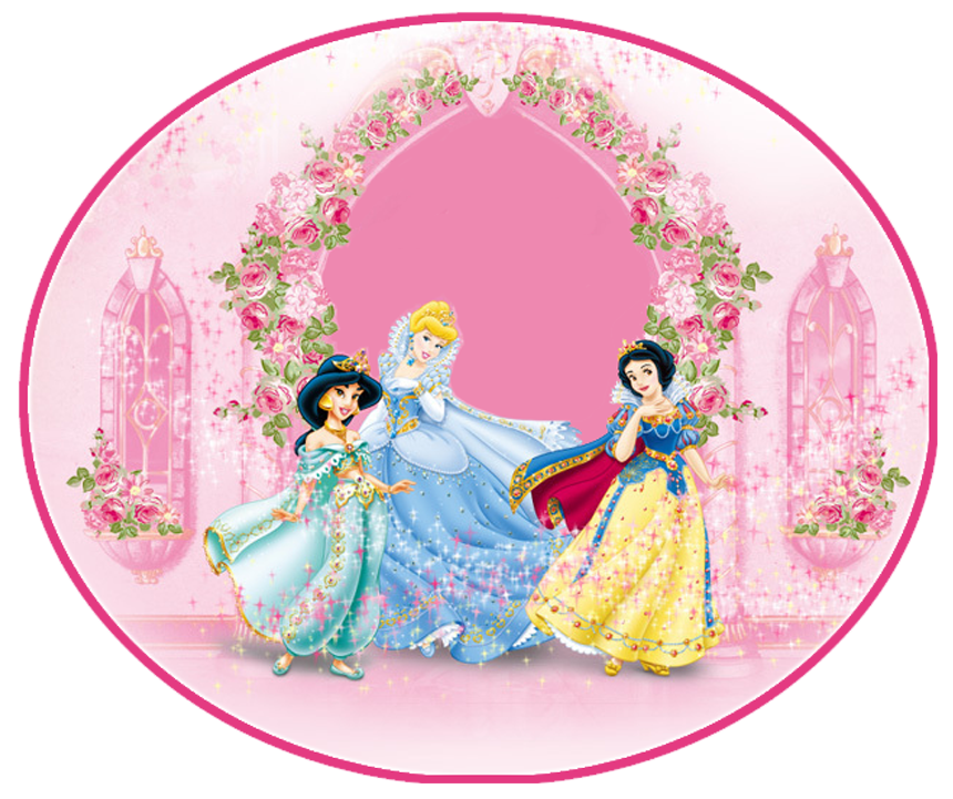 Topo de bolo rosa princesas