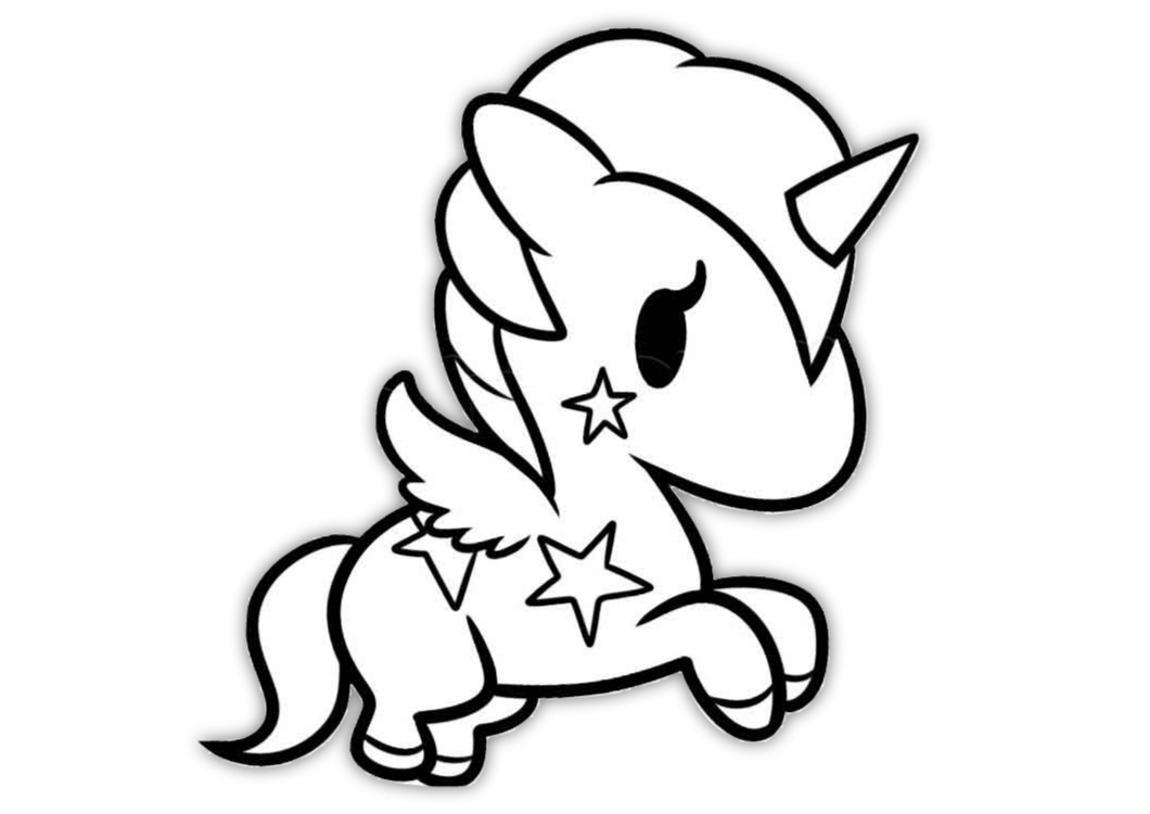 Unicórnio baby para colorir