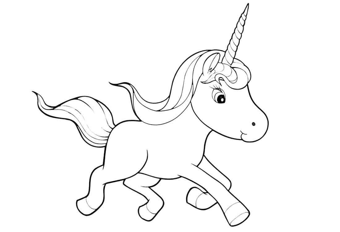 Unicórnio fácil para colorir
