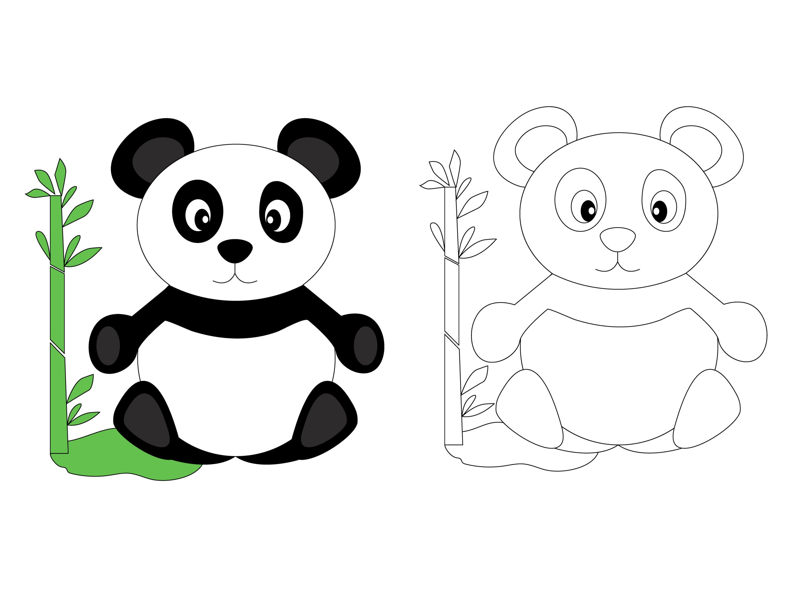 87+ Desenhos de Panda para Imprimir e Colorir/Pintar