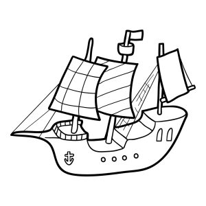 Desenho de barco para pintar