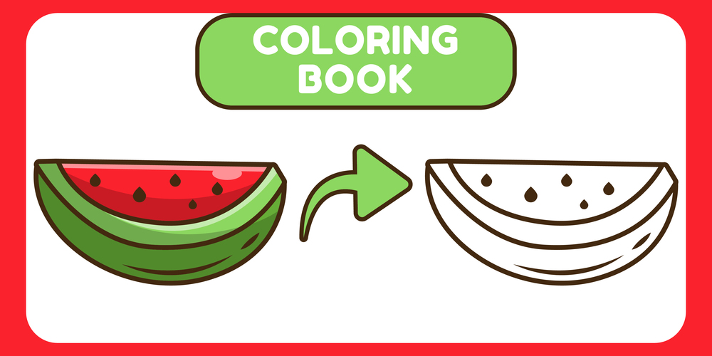 Fatia de melancia para colorir