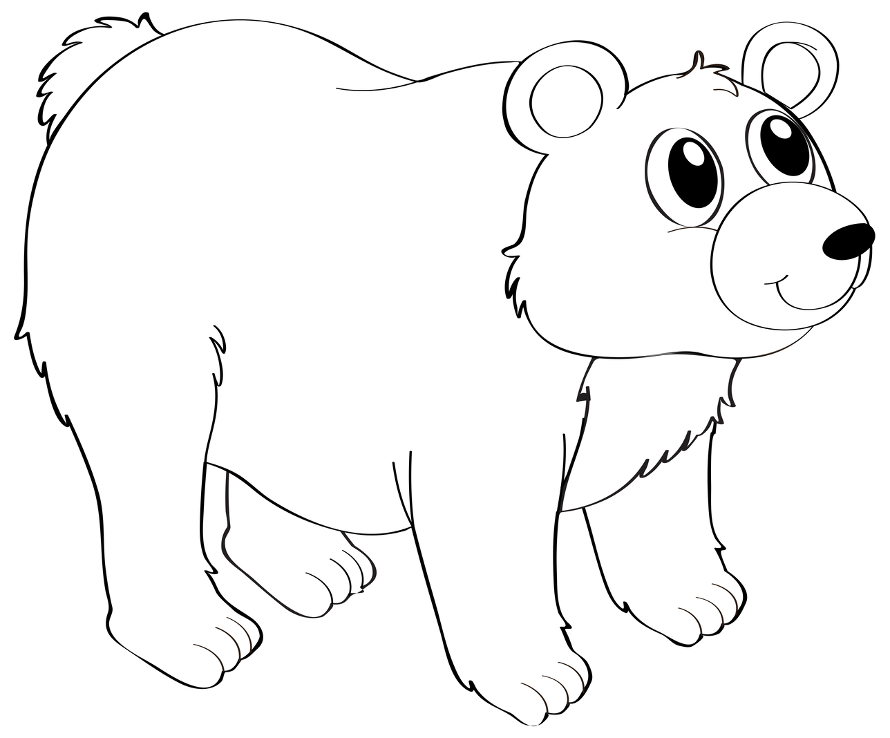 Urso alegre para colorir