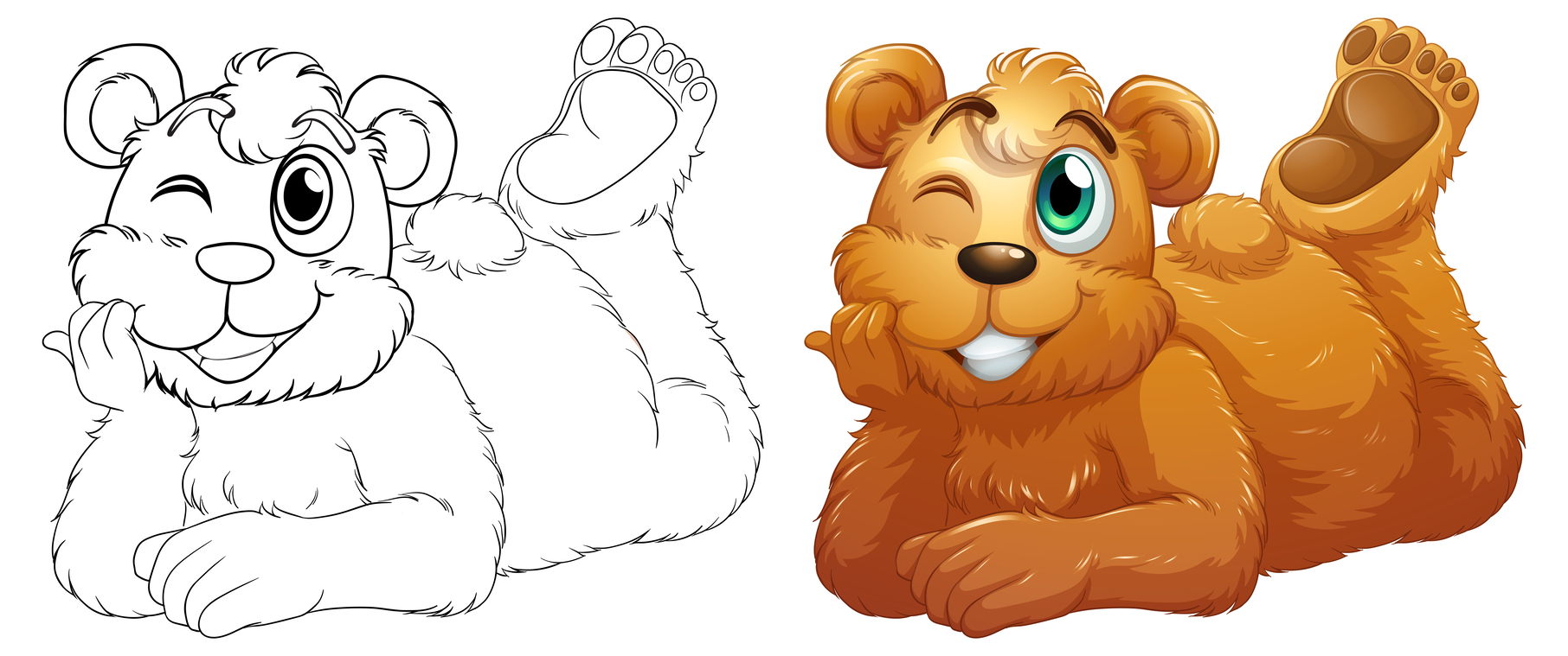 Desenho divertido de urso