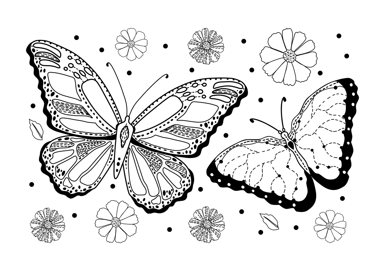borboletas e flores